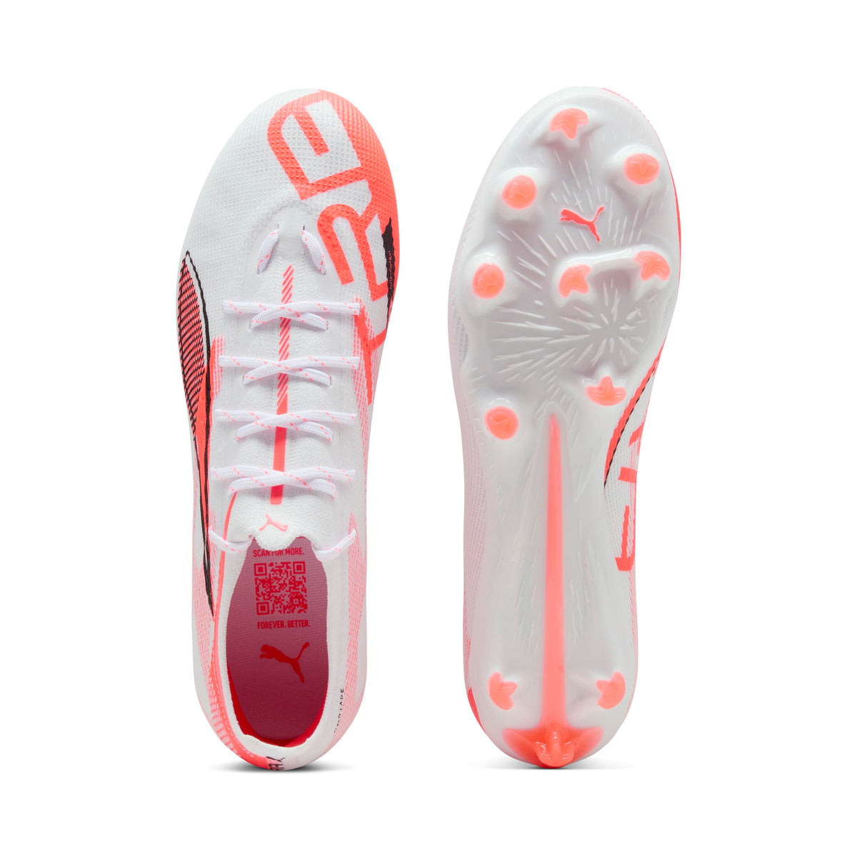 Puma Ultra 5 PRO FG/AG White Glowing Red