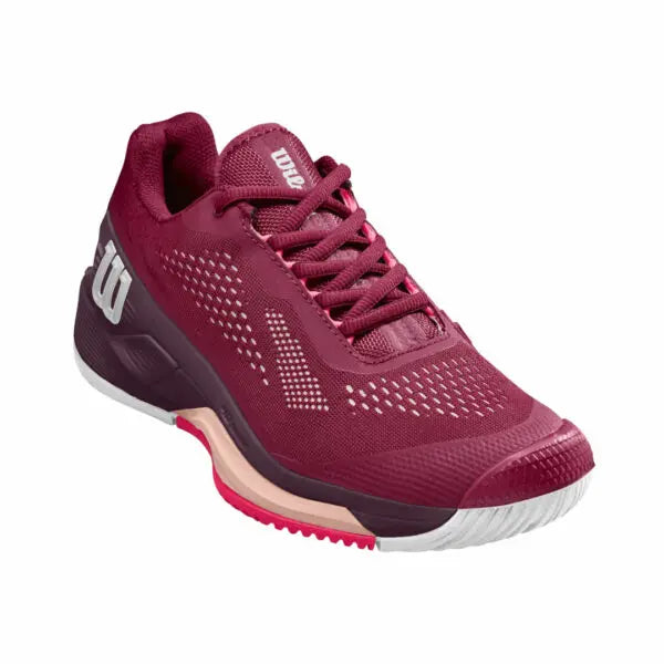 Wilson Rush Pro 4.0 Beet Red / White / Tropical Peach Tennis Shoe Women