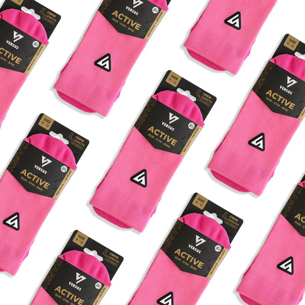 Versus Classic Pink Active Crew Tab Socks